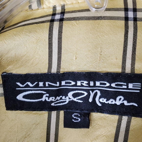 Windridge  Cheryl Nash 100% Silk Yellow Plaid Shirt - Picture 5 of 7